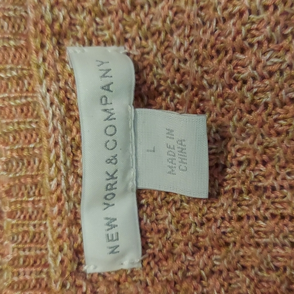 New York & Company Light Pink Mixed Knit Sweater Large - Picture 2 of 7